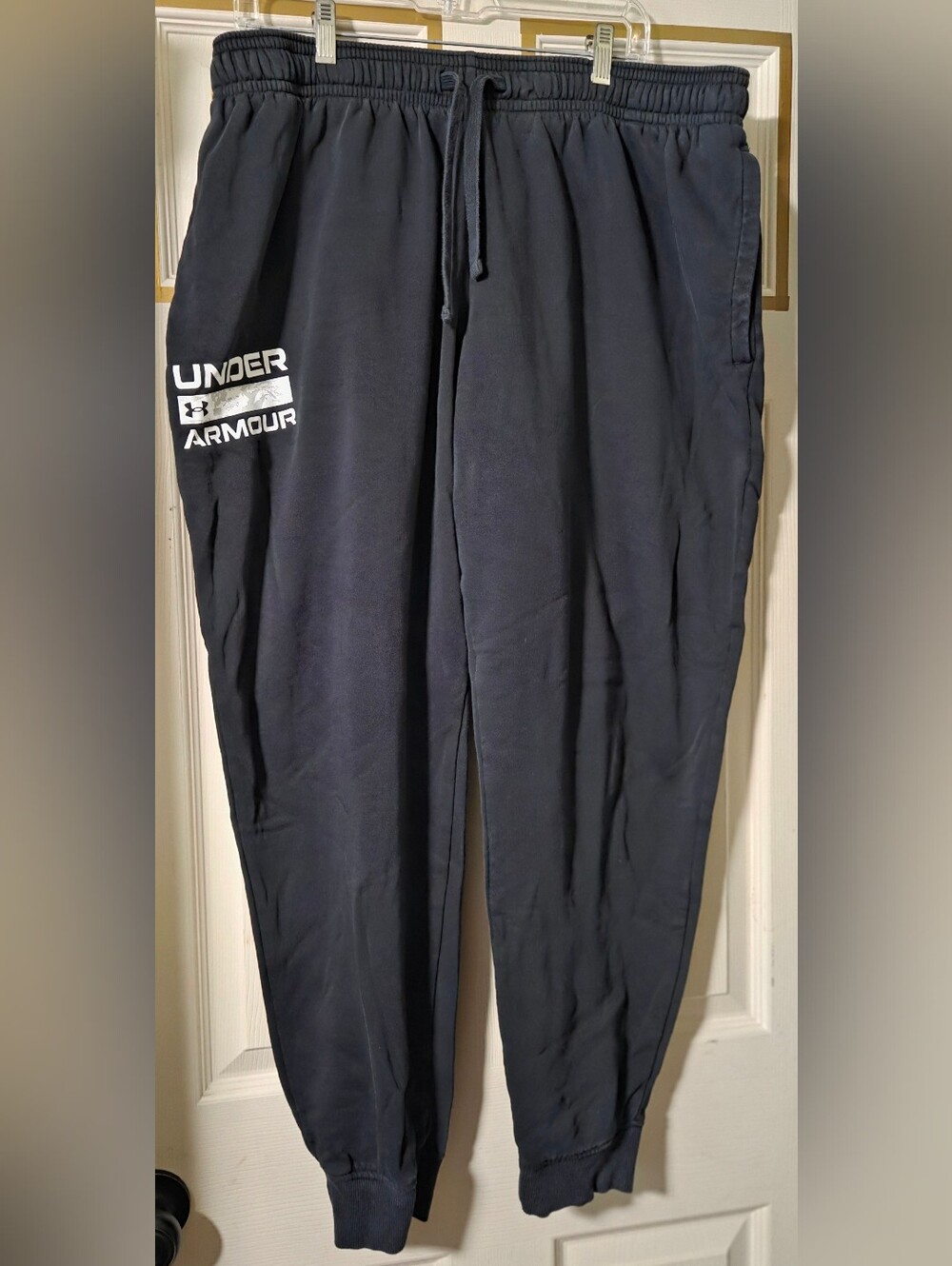 Under Armour Men's Black Logo Joggers with White Branding